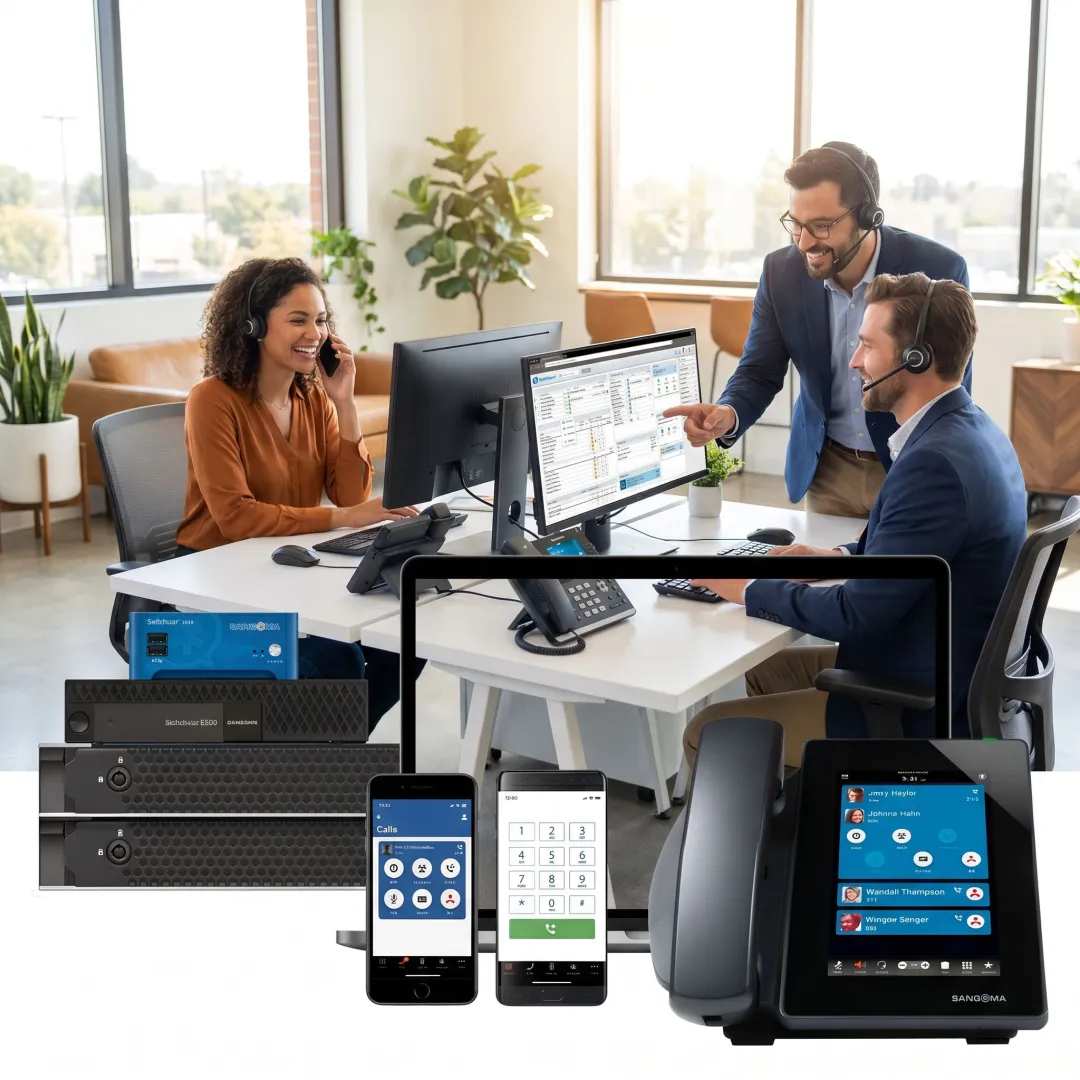 Small business team using a virtual phone system