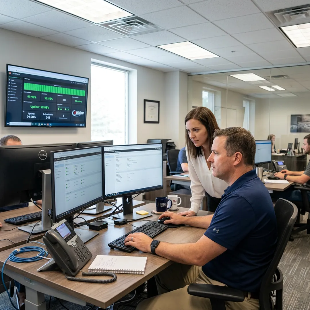 IT support team assisting a professional services office