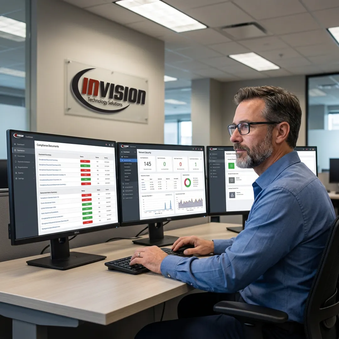 IT compliance consultant reviewing security controls