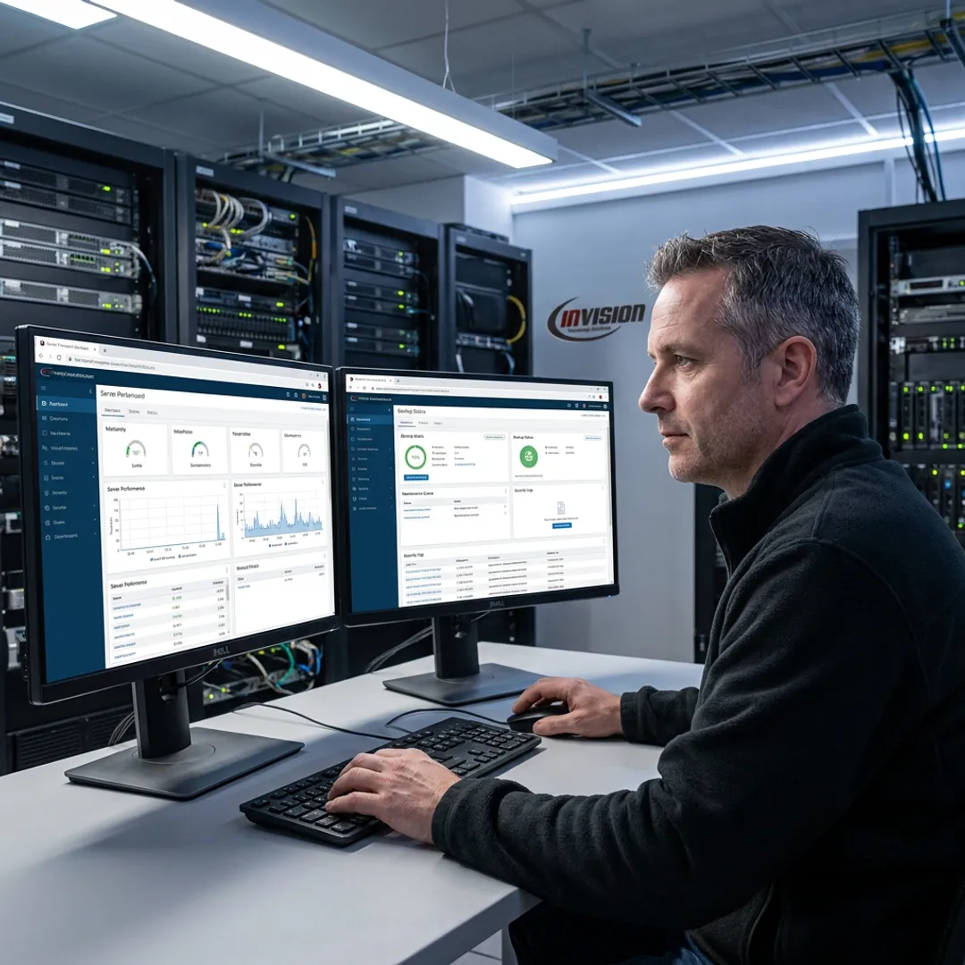 IT professional managing business servers