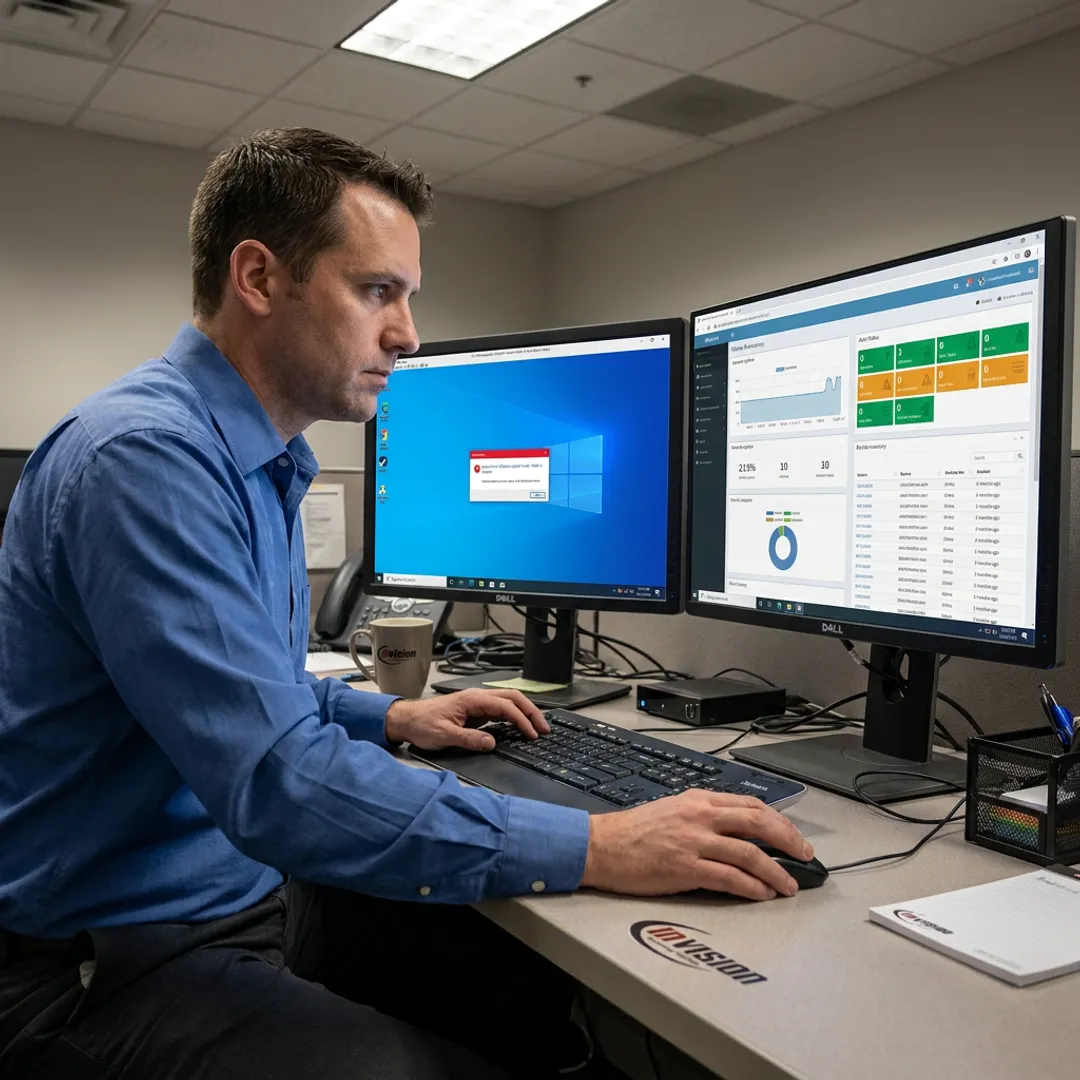 Remote IT specialist assisting a business team