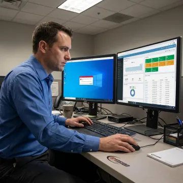 Remote IT specialist assisting a business team