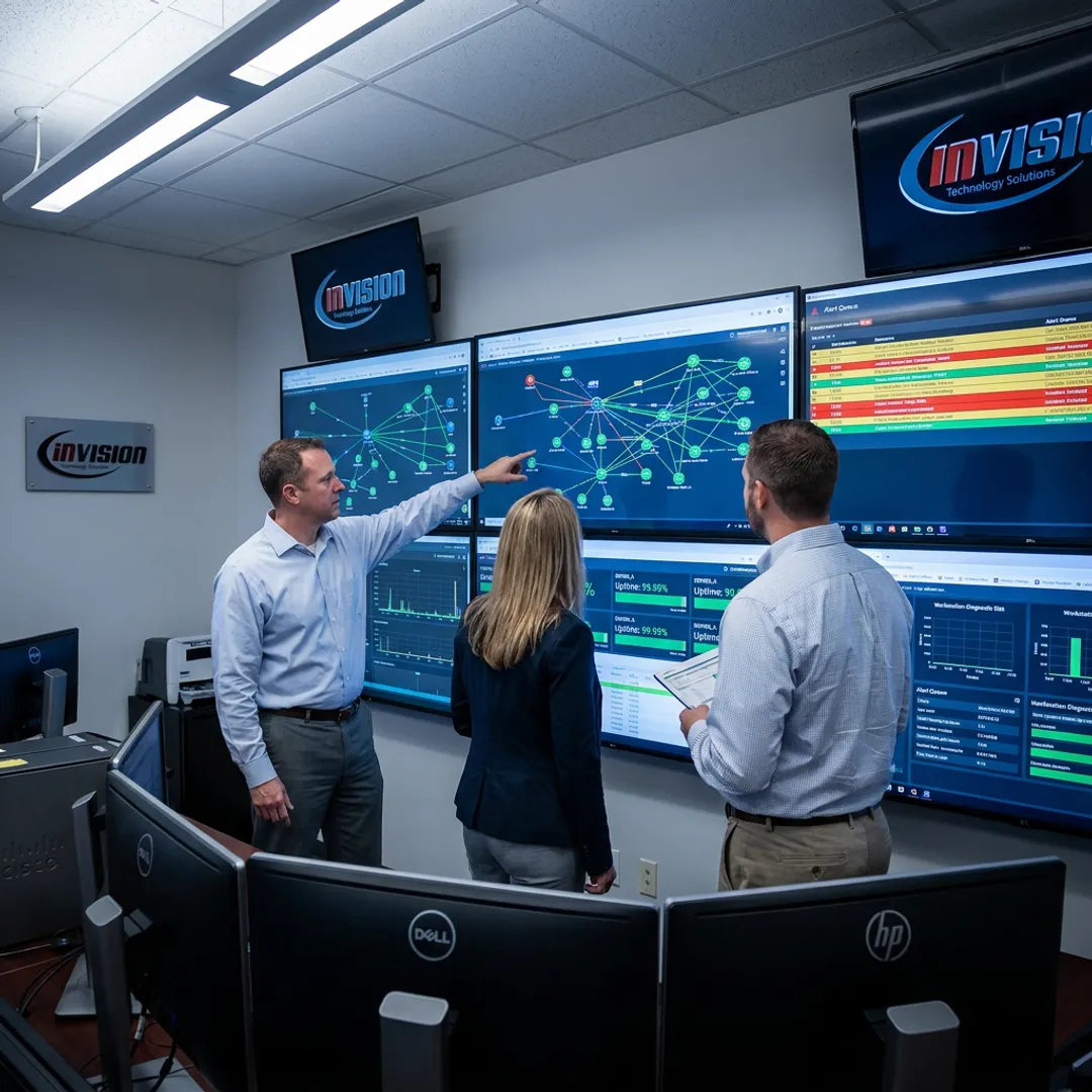 Managed IT support team assisting business systems