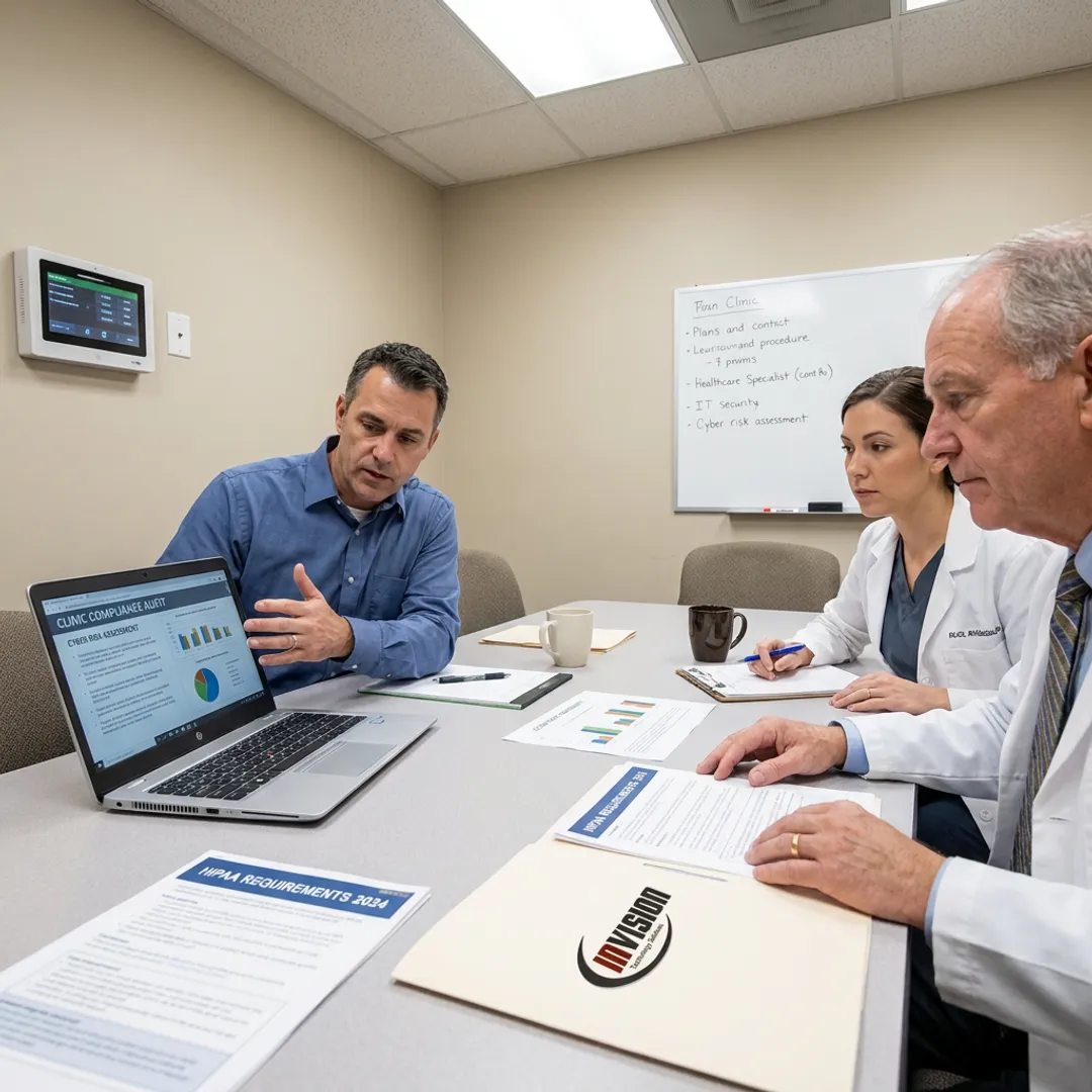 IT specialist guiding healthcare cybersecurity planning