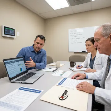 IT specialist guiding healthcare cybersecurity planning