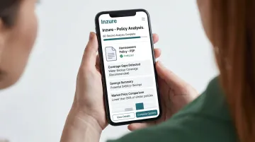 Inzure AI insurance platform dashboard analyzing Danish policy documents and market prices