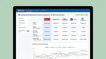 Inzure AI platform dashboard comparing Danish insurance providers side by side