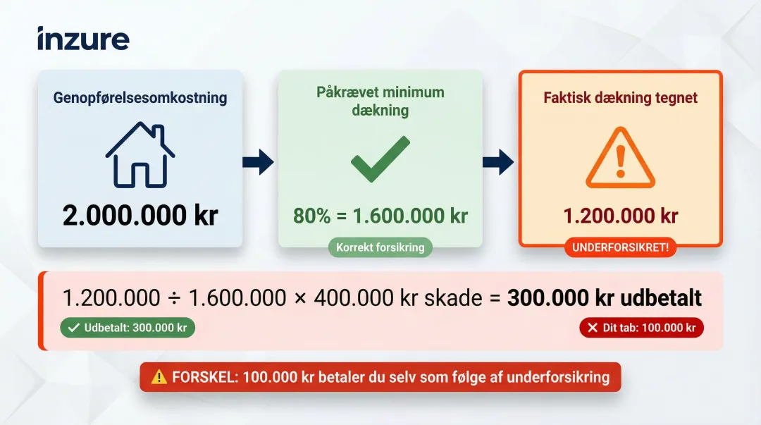 80-procent reglen underforsikring eksempel med beregning og konsekvenser