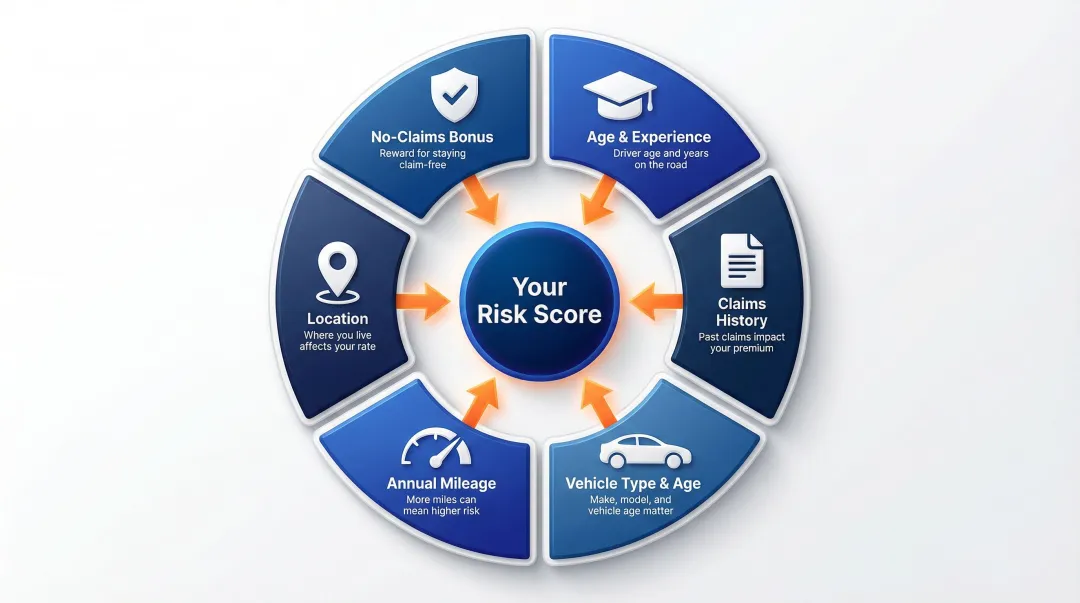 Six key car insurance risk score factors that determine premium pricing