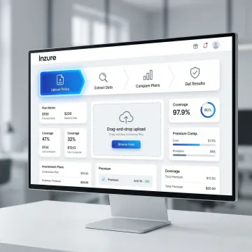 Step-by-step travel insurance comparison process shown on a digital platform