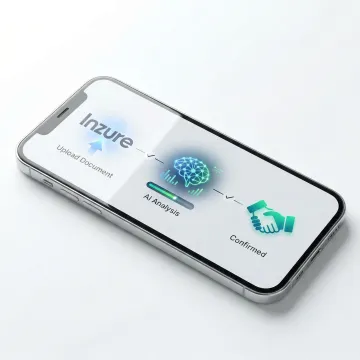 Step-by-step insurance switching process illustrated on a mobile and desktop interface