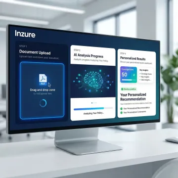 Step-by-step insurance review process shown on a digital device with clear progress indicators