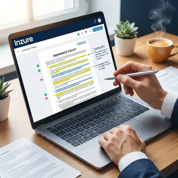 AI reviewing insurance policy documents