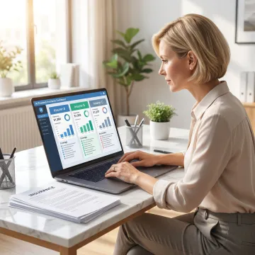 Insurance comparison process on screen