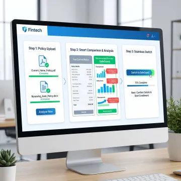Insurance switching process on a laptop