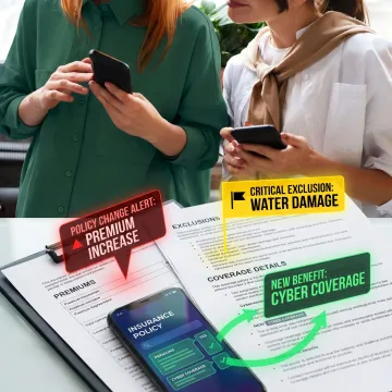 AI reviewing insurance policy documents