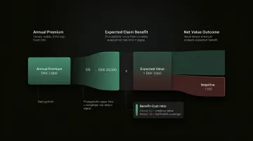 Insurance benefit-cost ratio calculation example showing positive versus negative net value