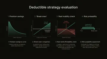 4-step deductible break-even calculation process flow for insurance savings