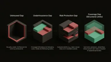 Four types of home insurance coverage gaps comparison infographic