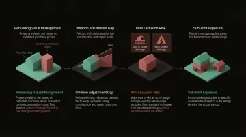 Five common husforsikring coverage gaps checklist infographic for Danish homeowners
