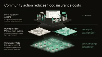 FEMA Community Rating System CRS discount tiers and policyholder savings percentage breakdown