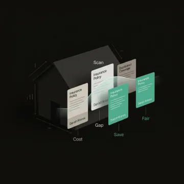 Person reviewing insurance documents with AI-powered cost analysis on a digital platform