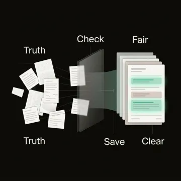 Step-by-step insurance policy review process shown on a digital platform interface