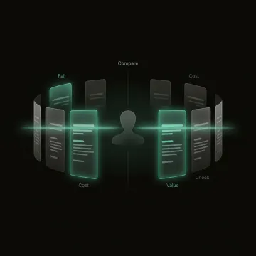 AI dashboard displaying insurance policy cost comparison and savings breakdown