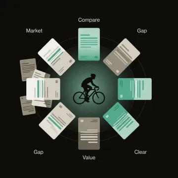 Step-by-step bicycle insurance comparison process on a digital platform