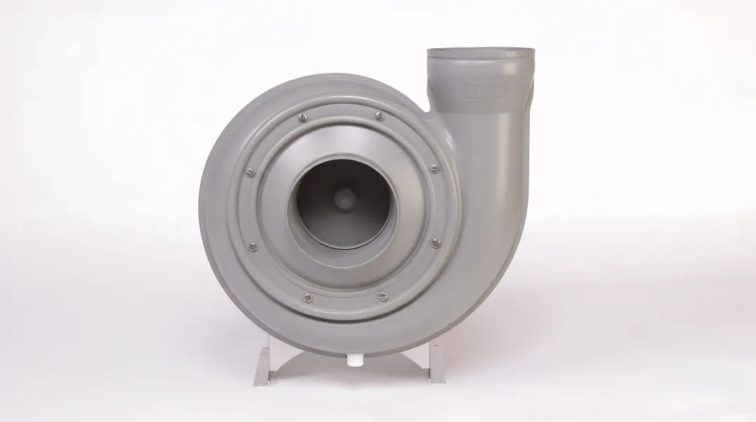 Polypropylene centrifugal blower built for corrosive chemical fume extraction