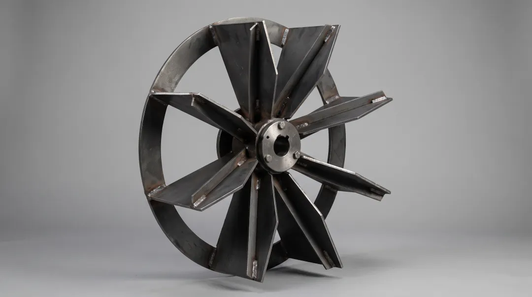 Industrial radial blade centrifugal fan with open straight blade design for heavy dust handling