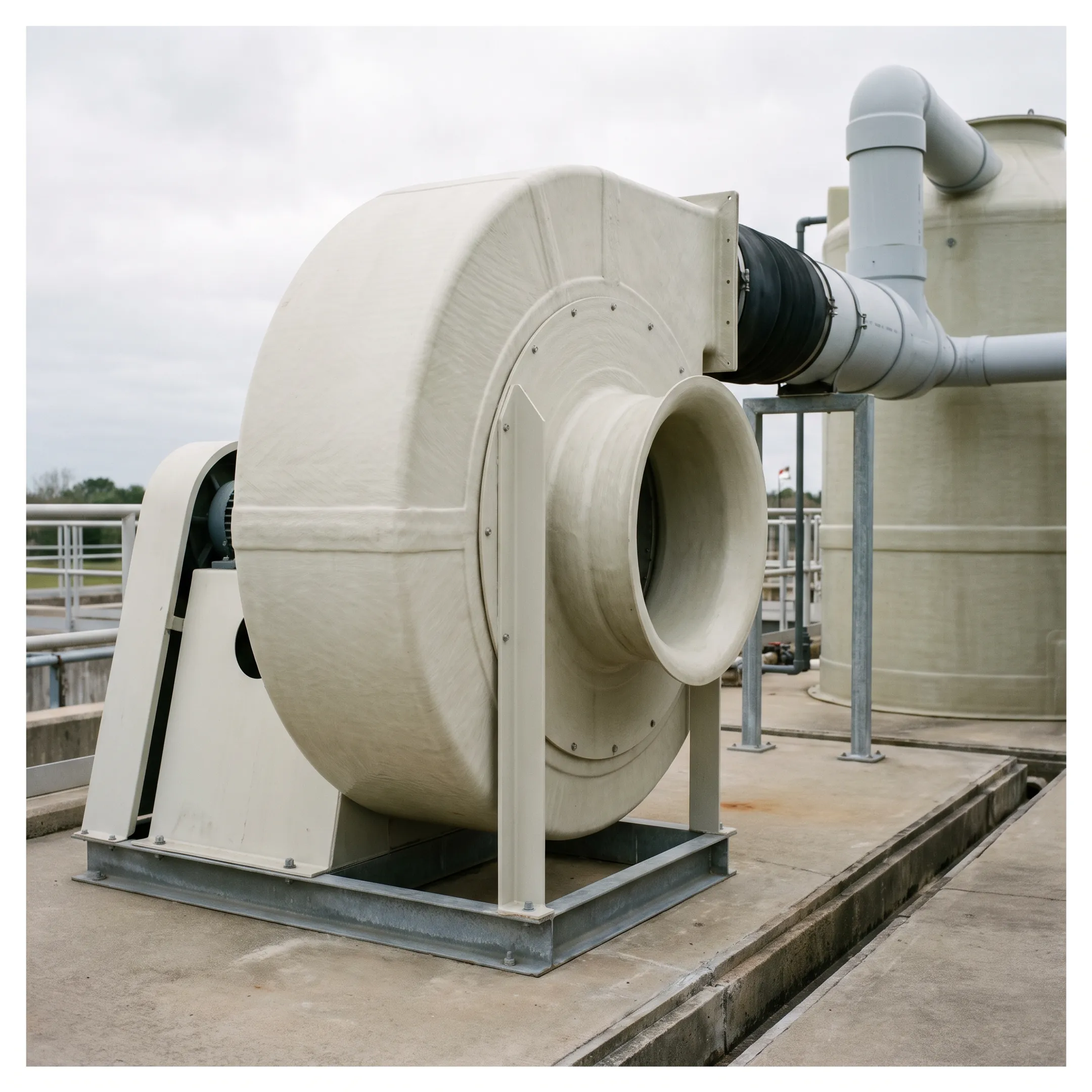 Wastewater treatment radial fan blower