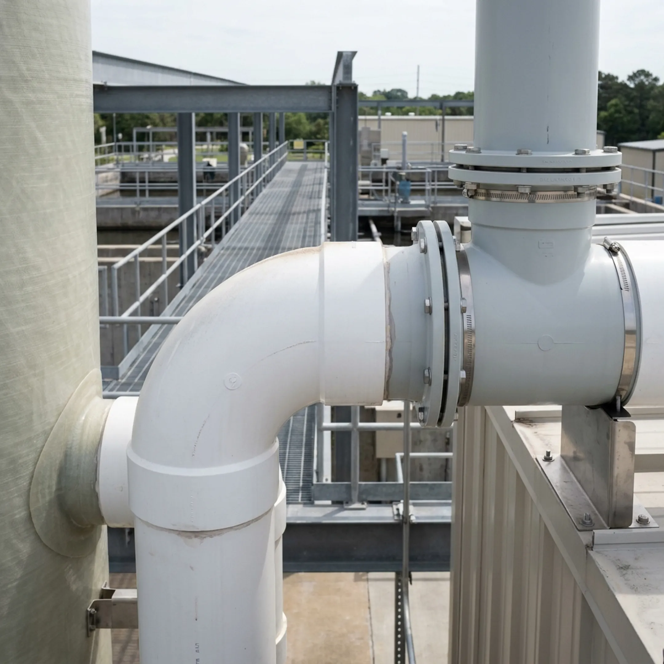 Wastewater treatment ventilation fittings