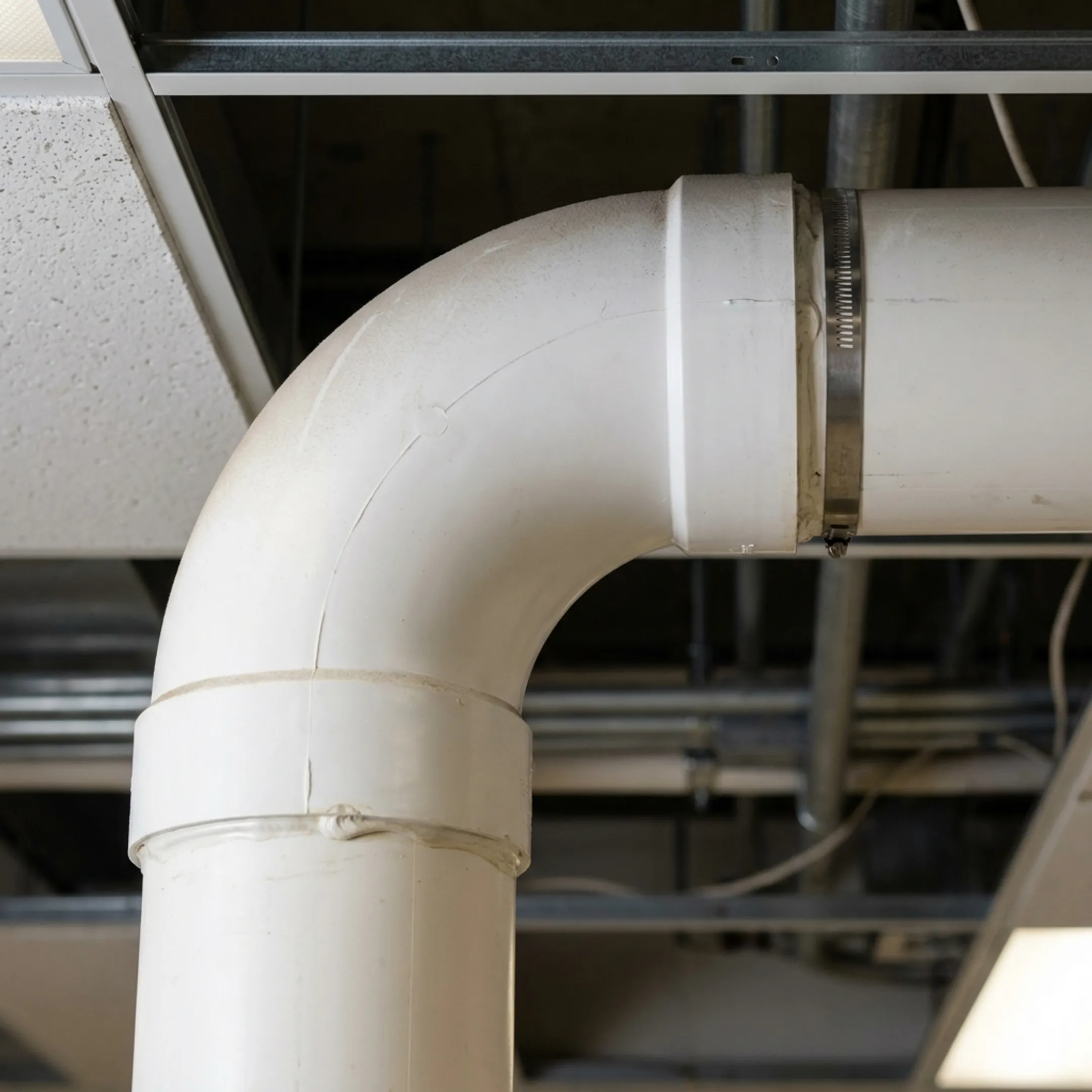 PVC laboratory fume hood exhaust ductwork