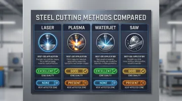 Cutting method comparison chart laser plasma waterjet and saw for structural steel