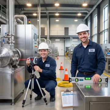 Millwrights aligning industrial machinery