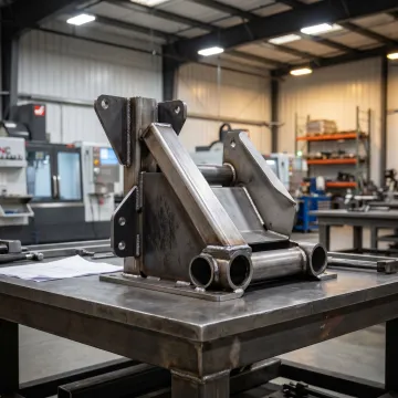 Fabricated steel assembly prepared for industrial installation