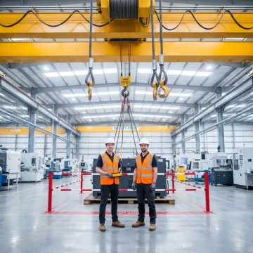 Crane and rigging equipment at industrial site