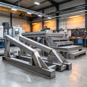 Fabricated structural steel components ready for installation