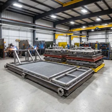Fabricated steel components prepared for industrial installation