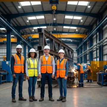 Industrial team managing a turnkey plant project