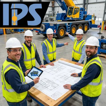 Industrial team coordinating plant equipment relocation