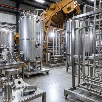 Fabricated stainless steel components for industrial use