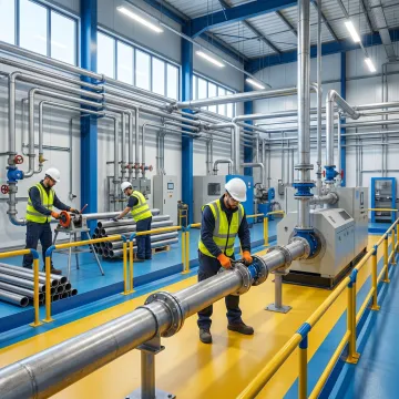 Industrial mechanical installation inside manufacturing plant