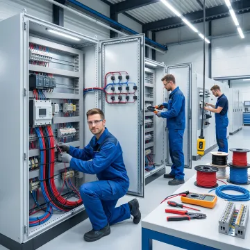 Industrial electrical control cabinet installation