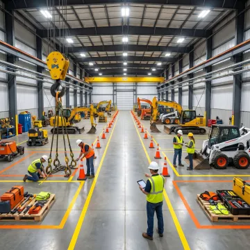 Industrial site prepared for demolition work