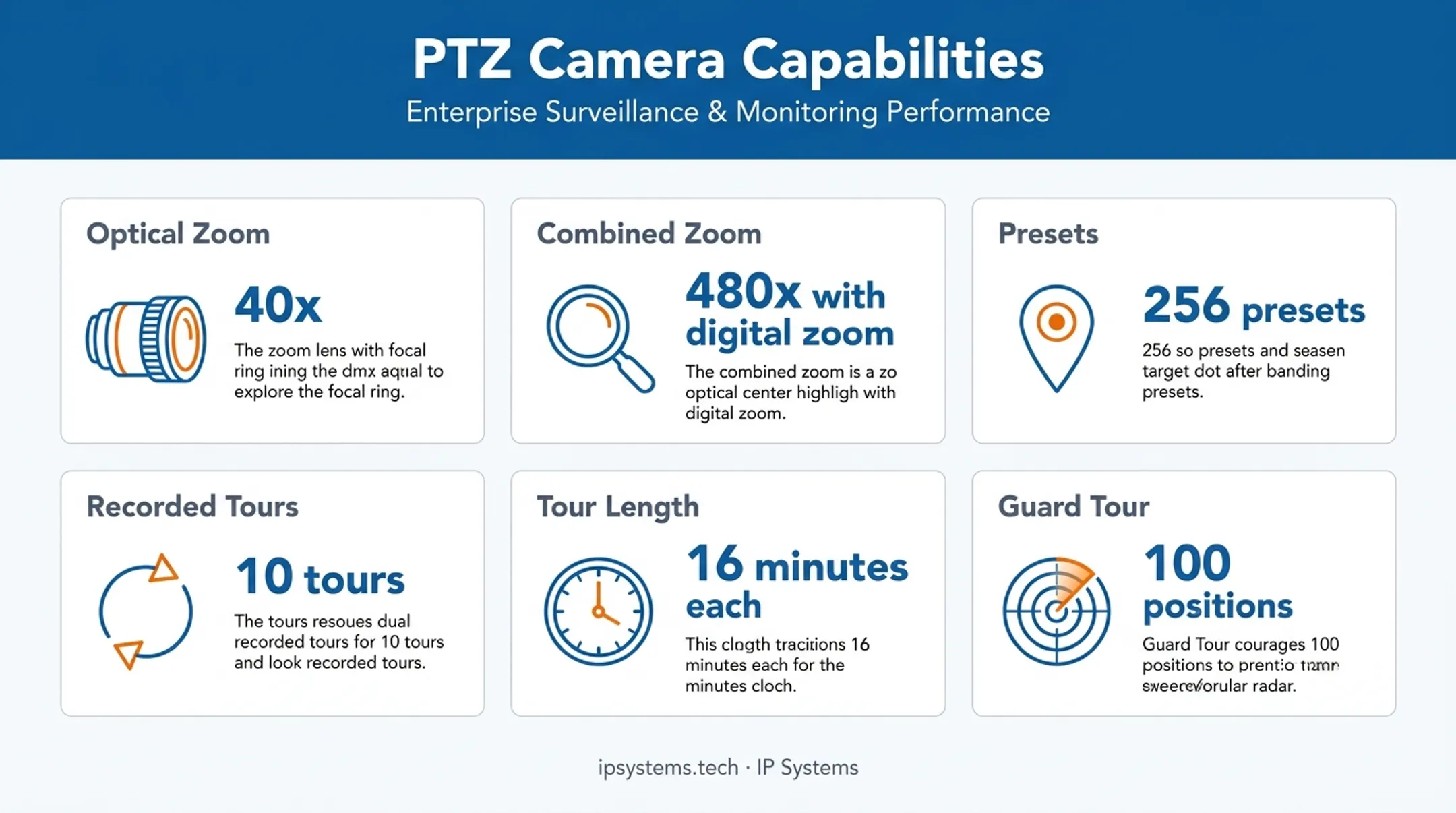 PTZ construction security camera zoom presets and guard tour capabilities