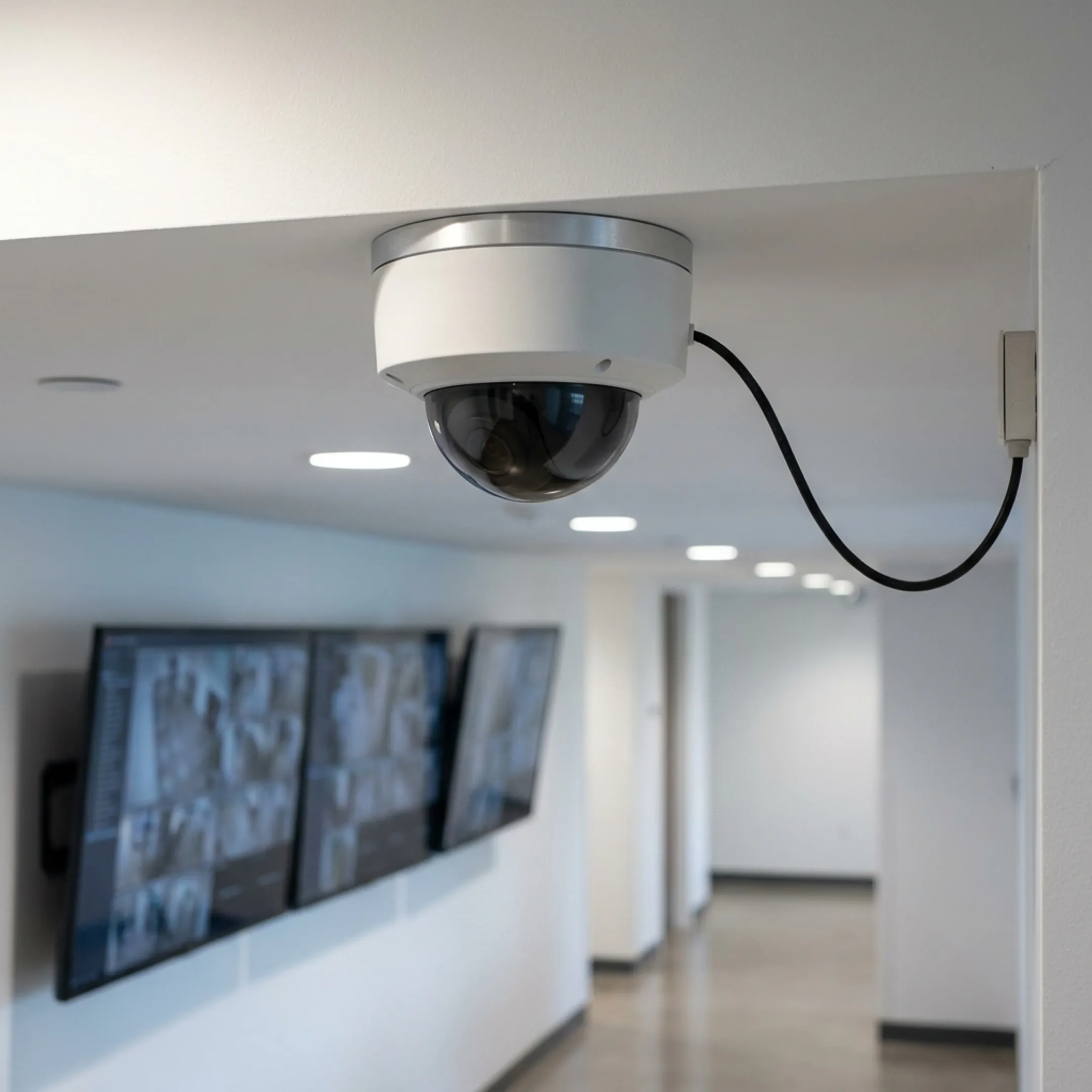 Commercial digital surveillance camera system monitoring an enterprise facility