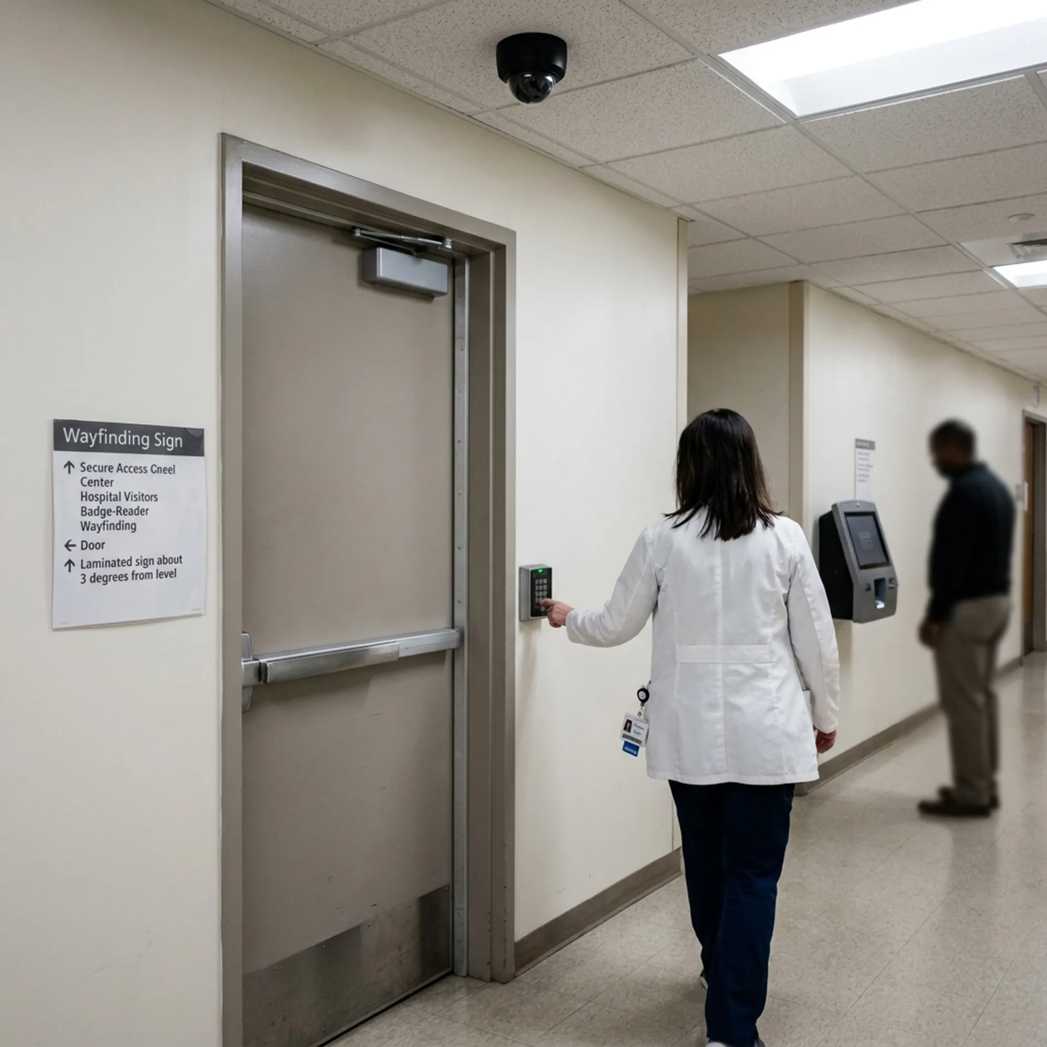 Integrated hospital security system with cameras and controlled access