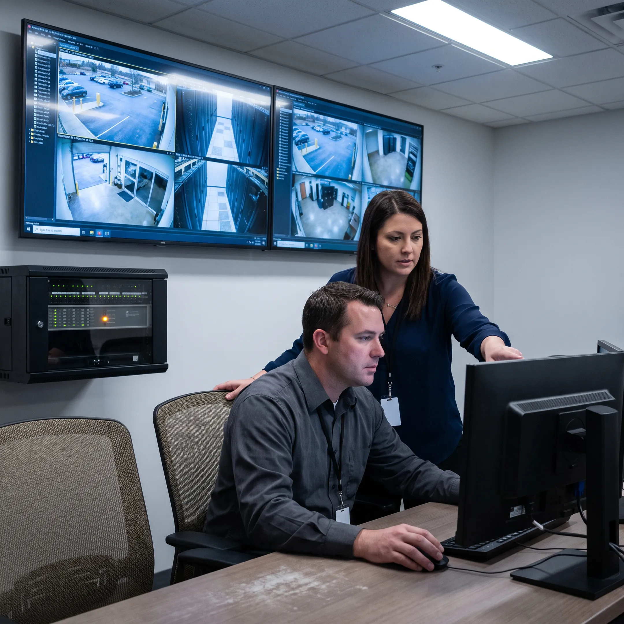 Commercial facility using video-monitored alarm and surveillance systems